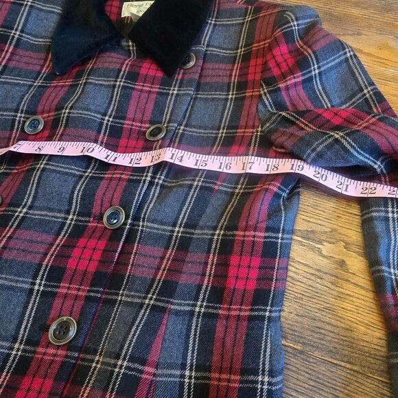 Vintage RENA ROWAN Tartan Plaid Blazer with Velvet Collar size 10 - Picture 9 of 10